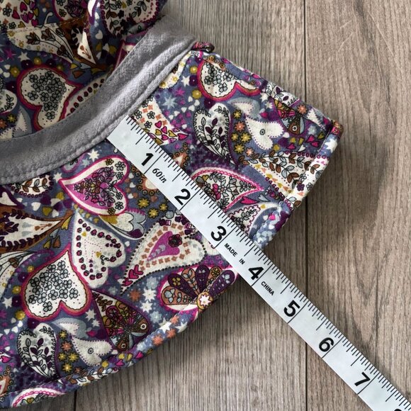 Wide Brim Sun Hat with Heart Paisley Pattern and Adjustable Chin Strap - Picture 10 of 11